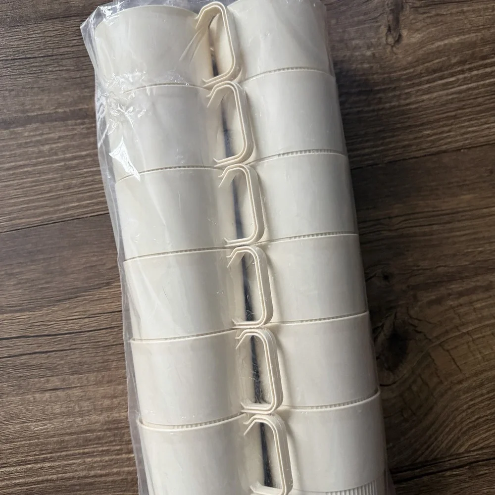 Sweetheart‎ Vintage Plastic Coffee Cups 7 oz Ivory Beige Elegant 12 Pack